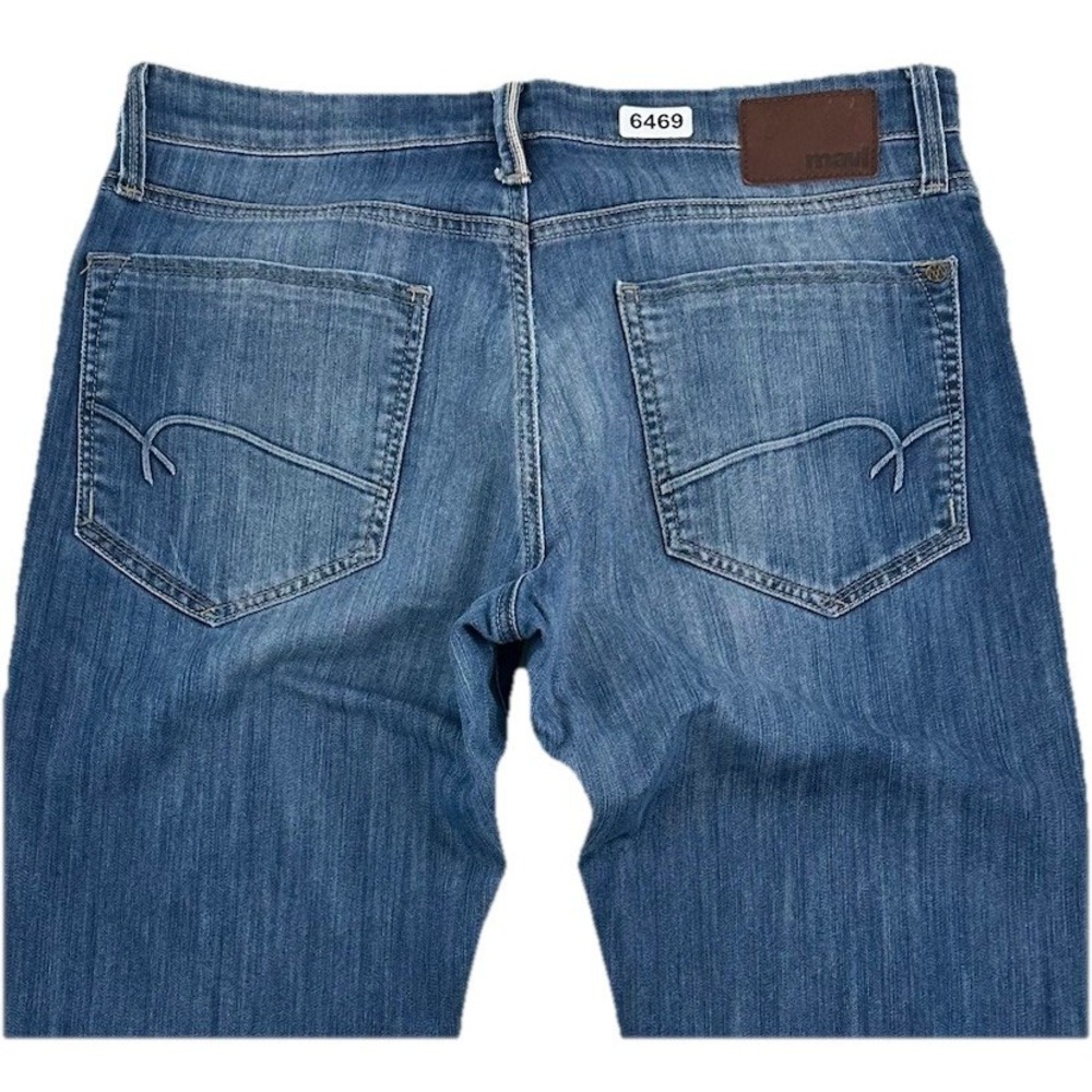 Mavi Myles Straight Leg Jeans Mens 34X32 Blue Light Wash Stretch Whiskers